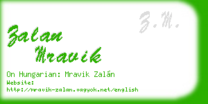 zalan mravik business card